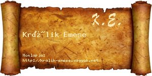 Králik Emese névjegykártya